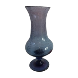 Purple bubbled glass vase