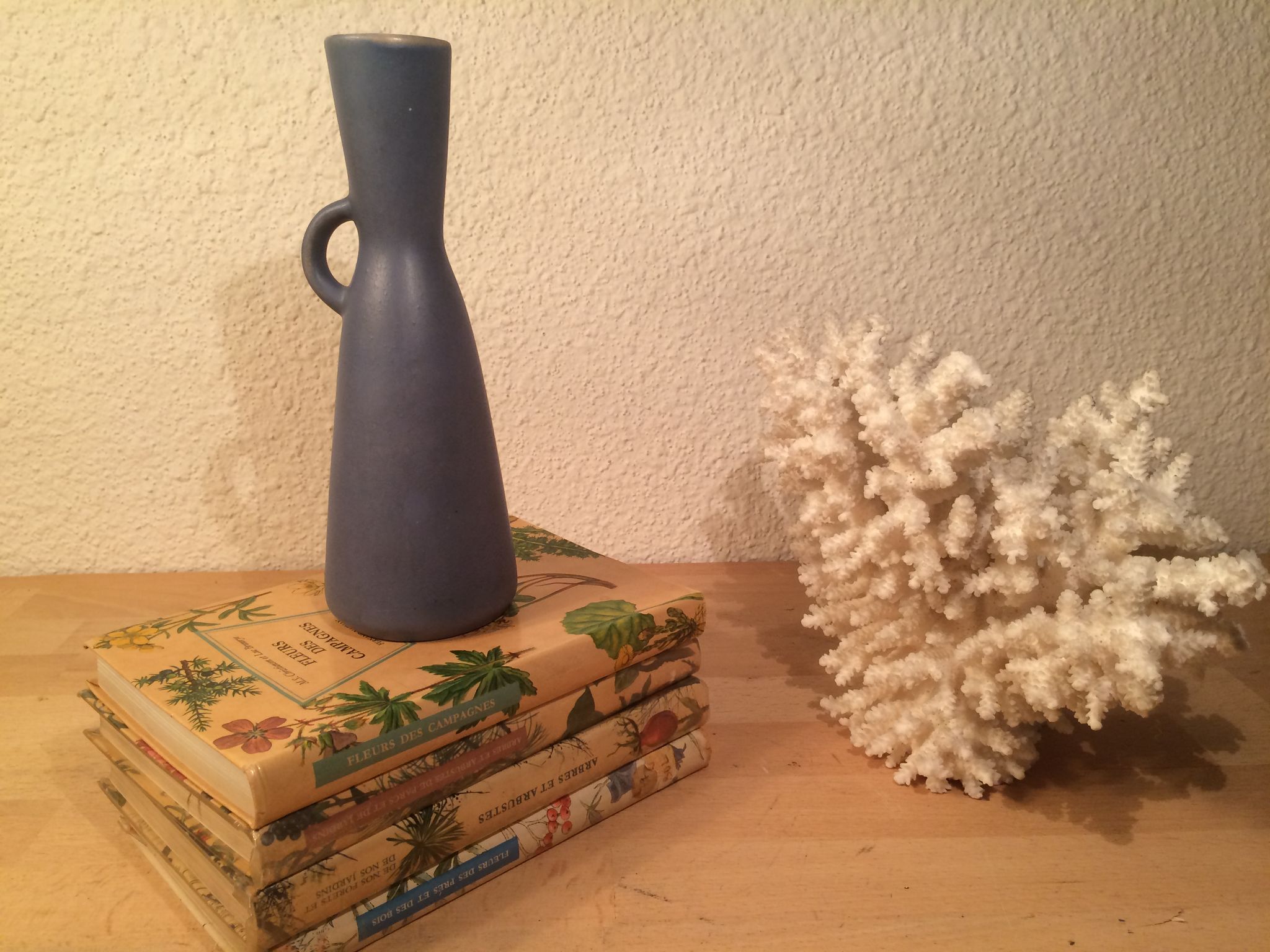 Vintage Scandinavian style blue ceramic vase