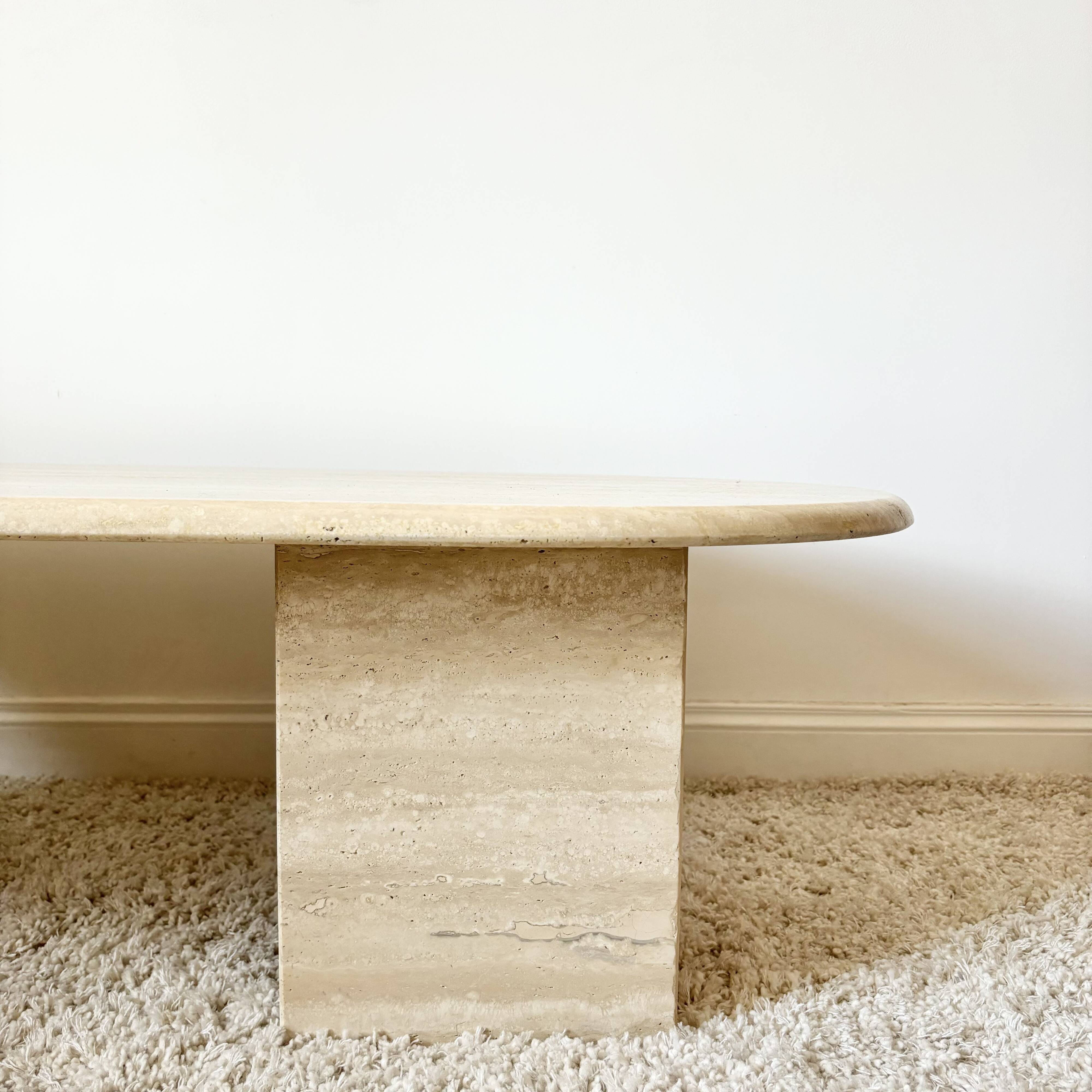 Travertine coffee table