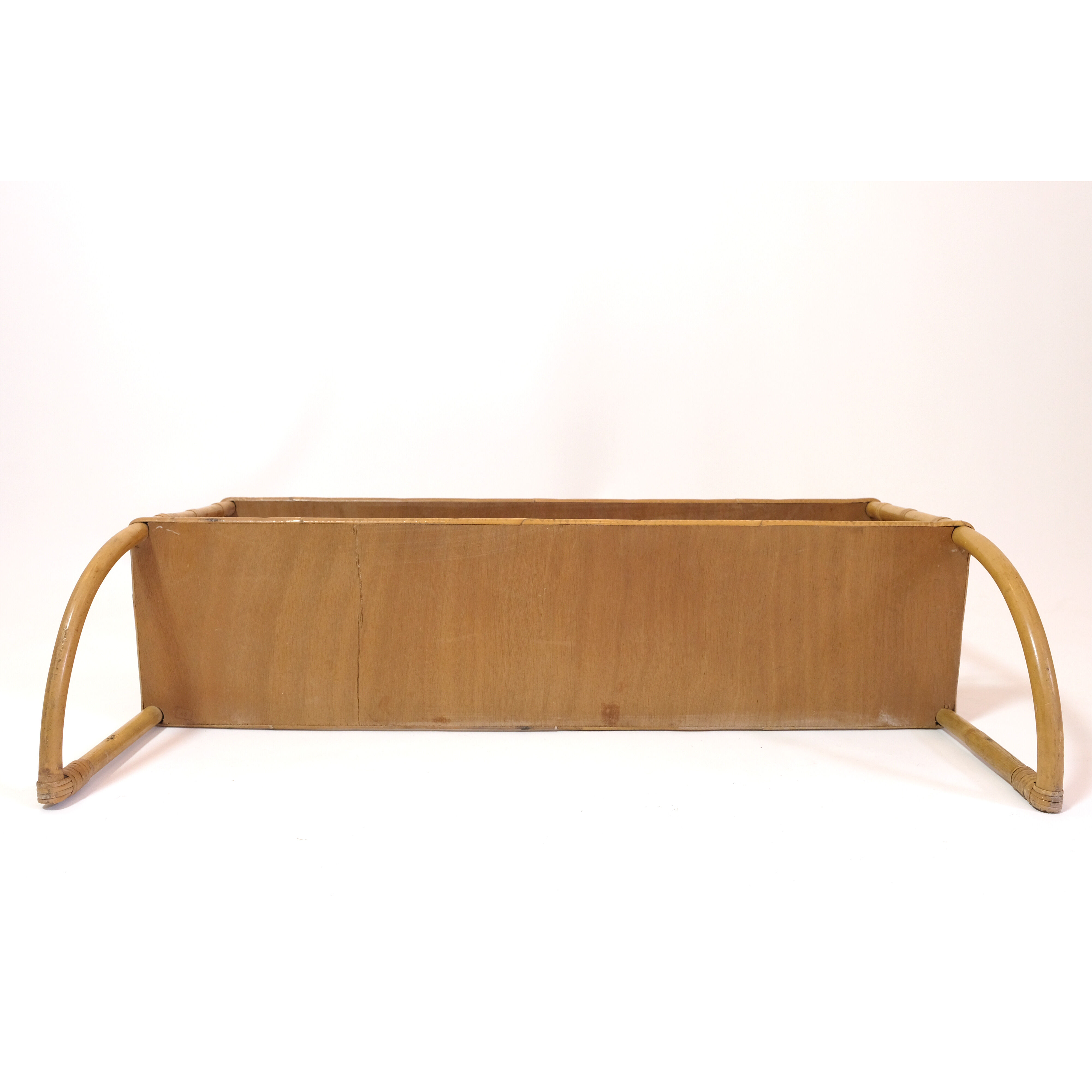 2 tier rattan shelf from the 1960s-1970s.