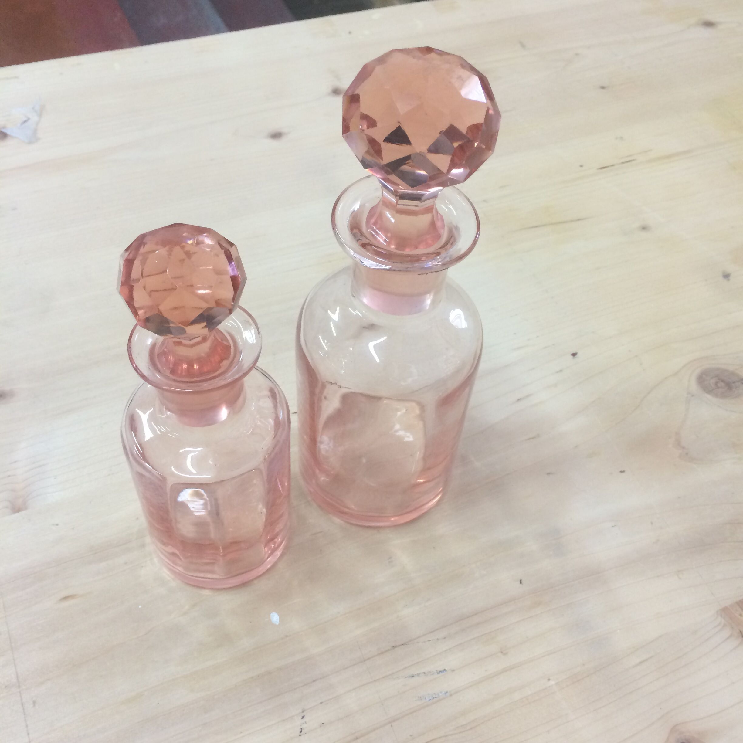 Pink pair of bottles