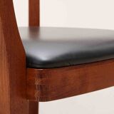 Stoelcker chair in black faux leather and oak