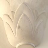 Pair of plaster wall sconces, palmette decoration, 20th century