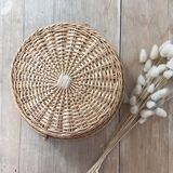 Braided wicker sewing box