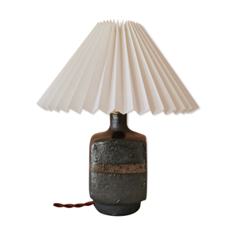 Upcycled lamp in pleated sandstone lampshade