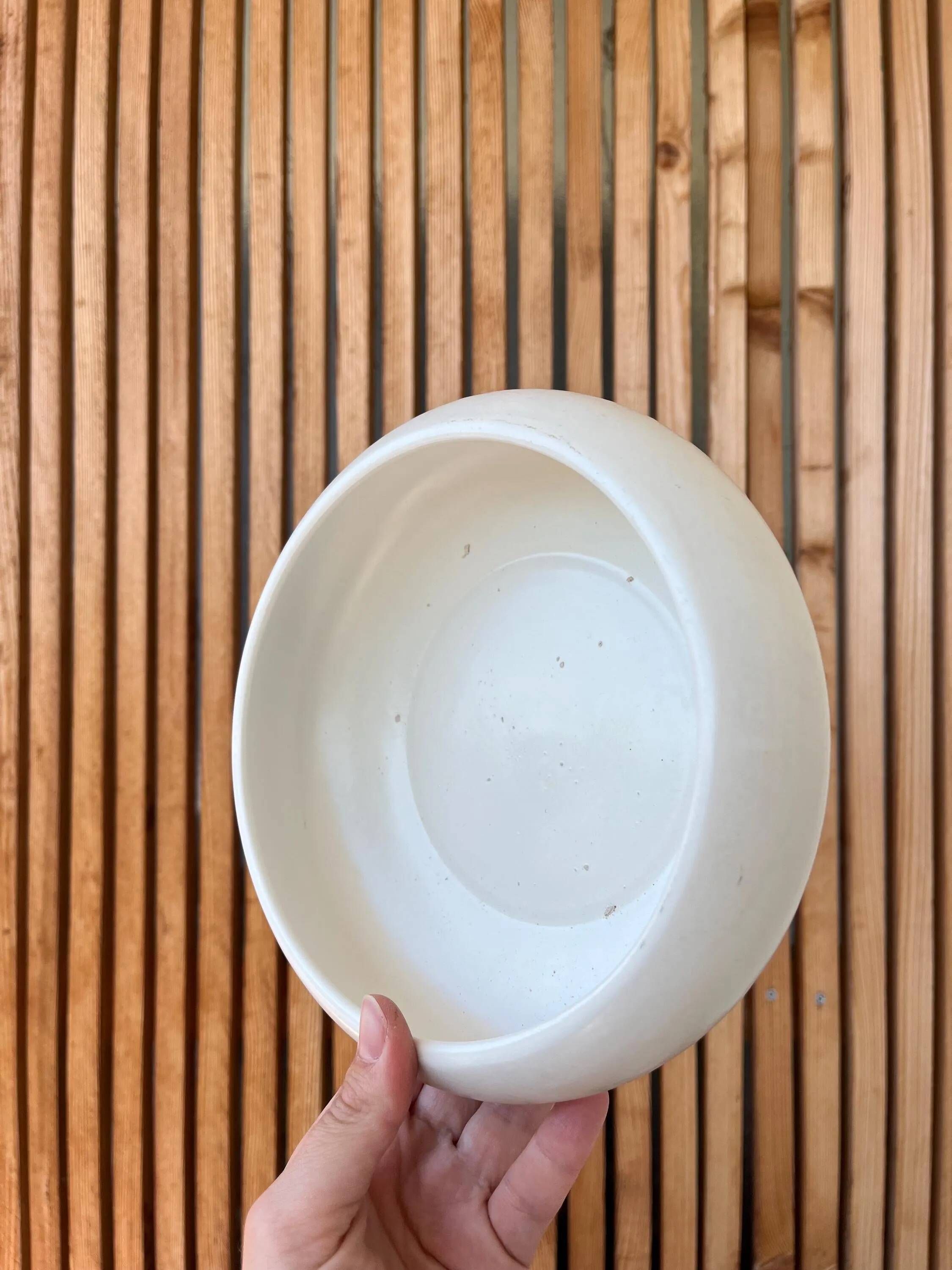 Matte white ceramic bowl, 1950s