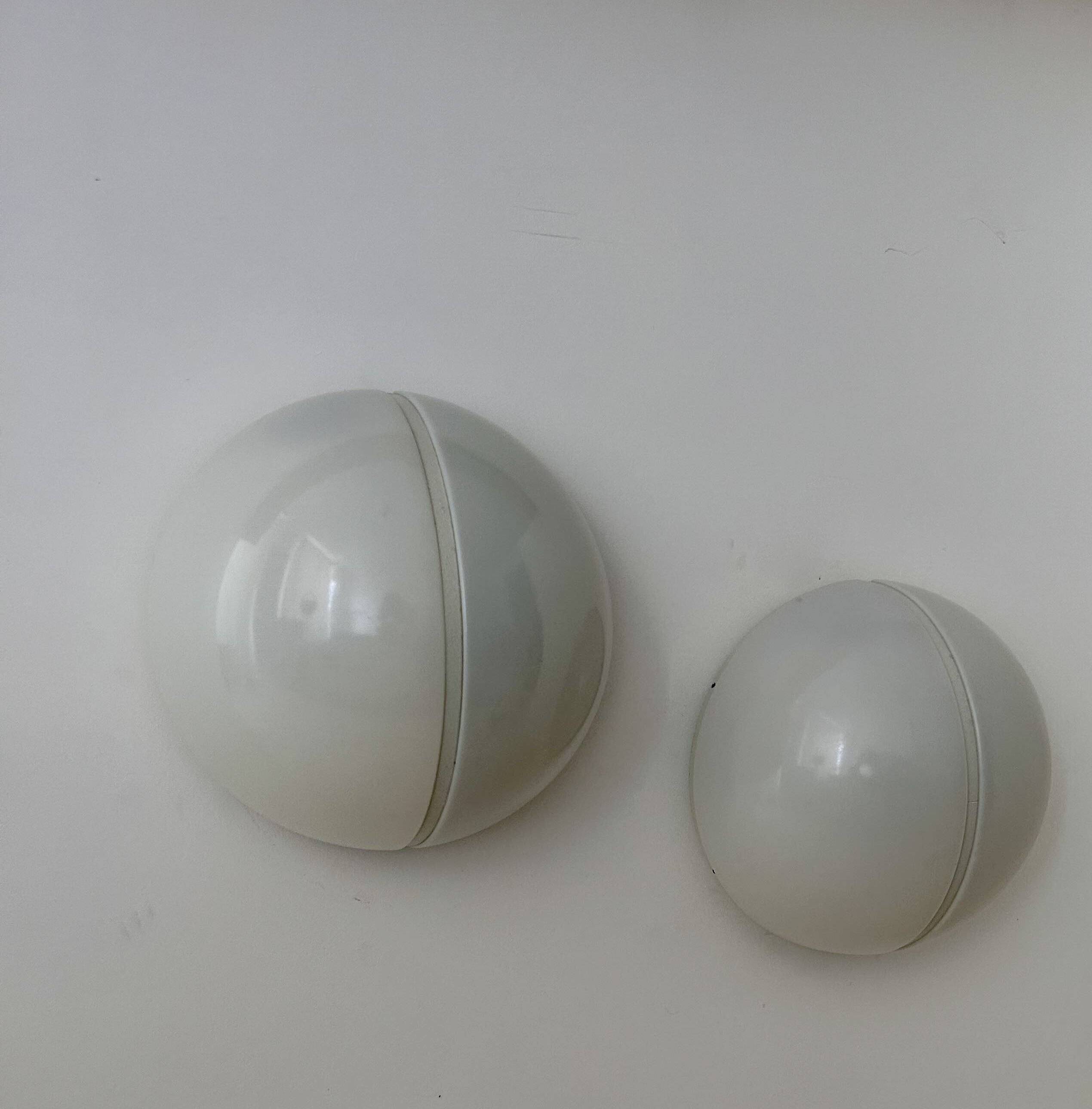 Pair of metal and opal perspex wall lights, Germany 1970