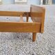 Vintage rattan and solid oak bed 1950s design