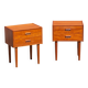 Pair of 2 vintage Danish bedside tables from the 1960s, in teak.