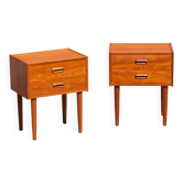 Paire de 2 tables de nuit vintage danoises des années 1960, en teck.