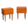 Pair of 2 vintage Danish bedside tables from the 1960s, in teak.