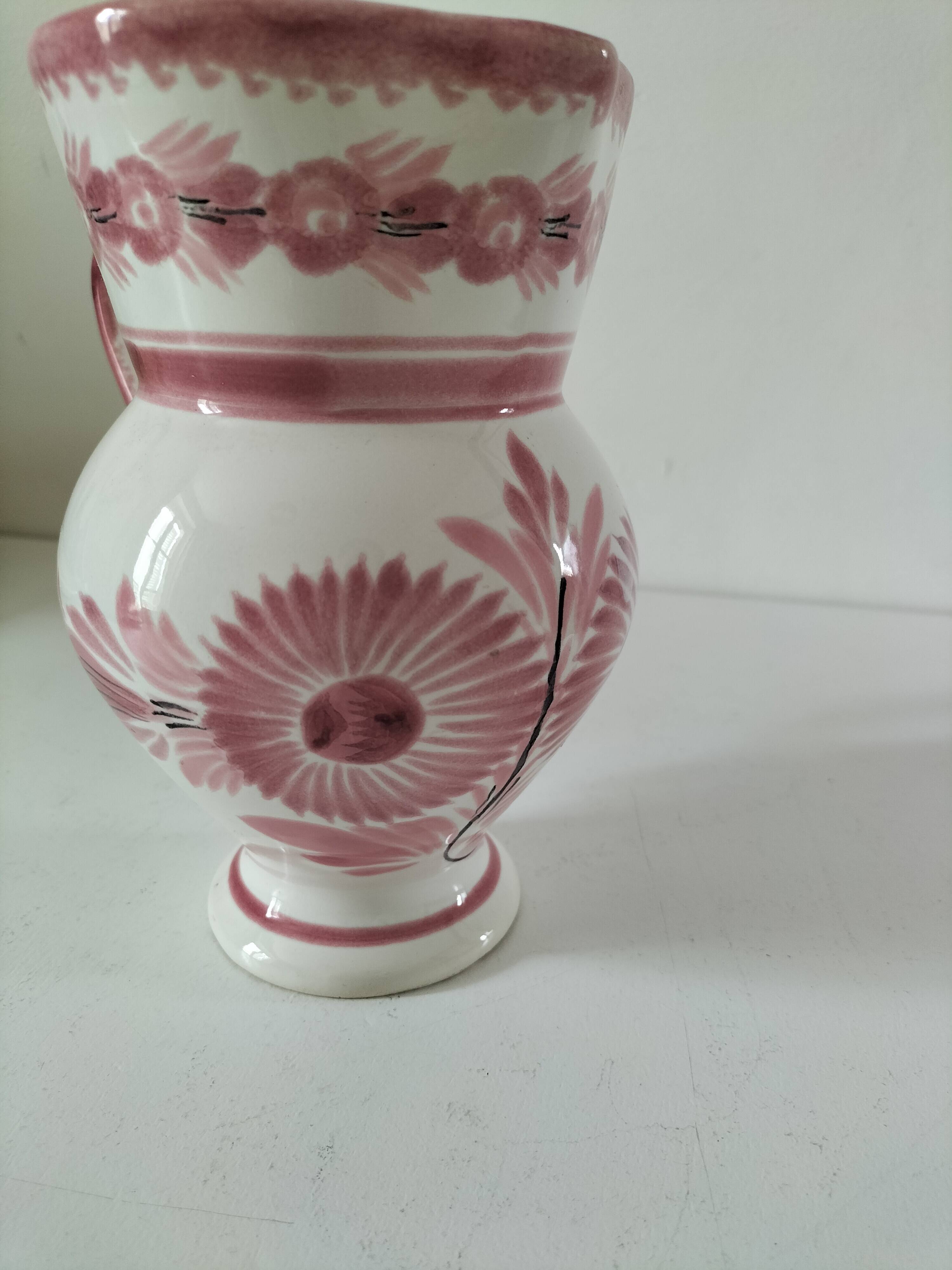 Henriot Quimper Camaïeu pink collection pitcher