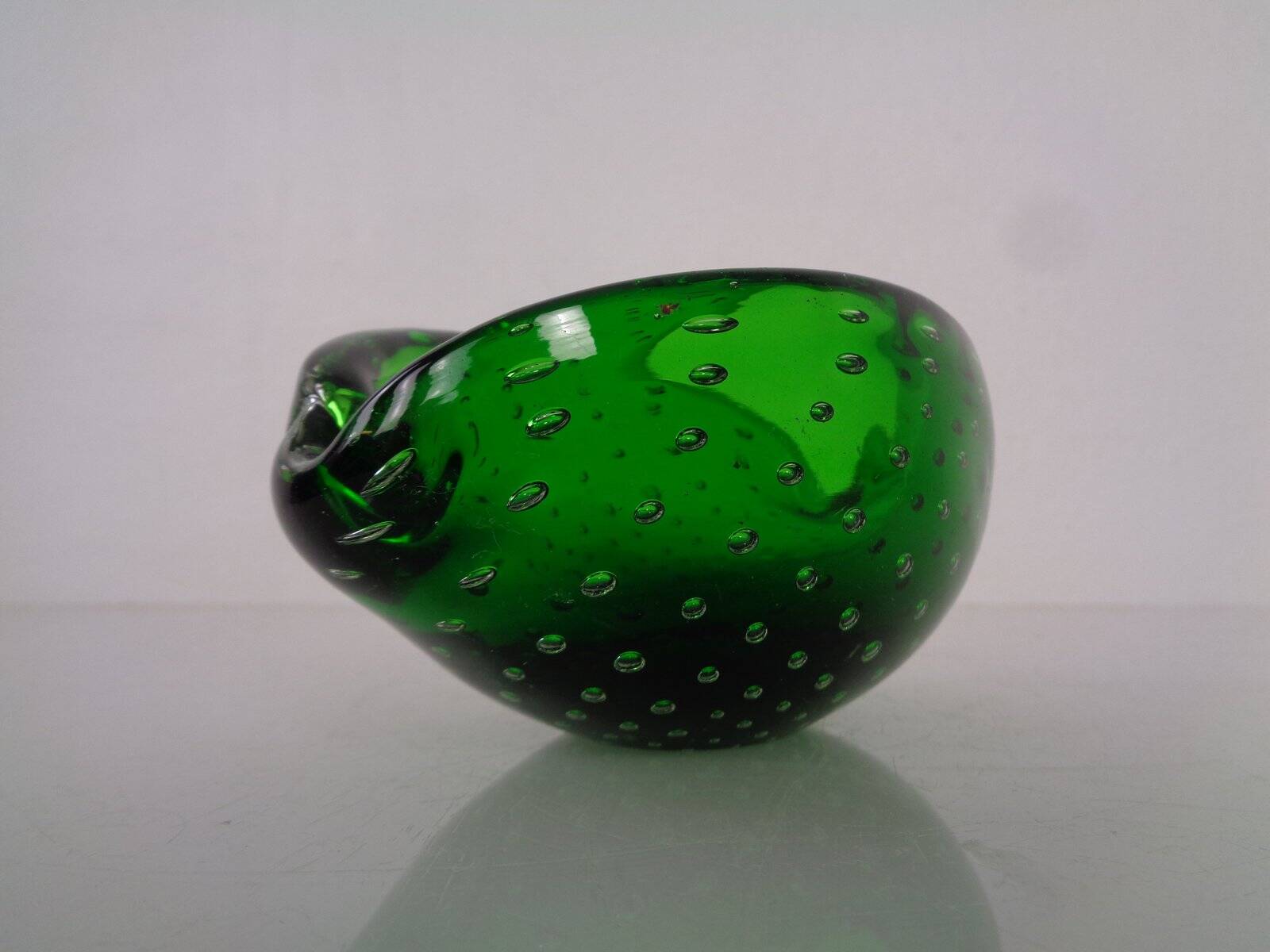 Green Sommerso Murano Glass Ashtray, Italy, 1960s