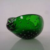 Green Sommerso Murano Glass Ashtray, Italy, 1960s