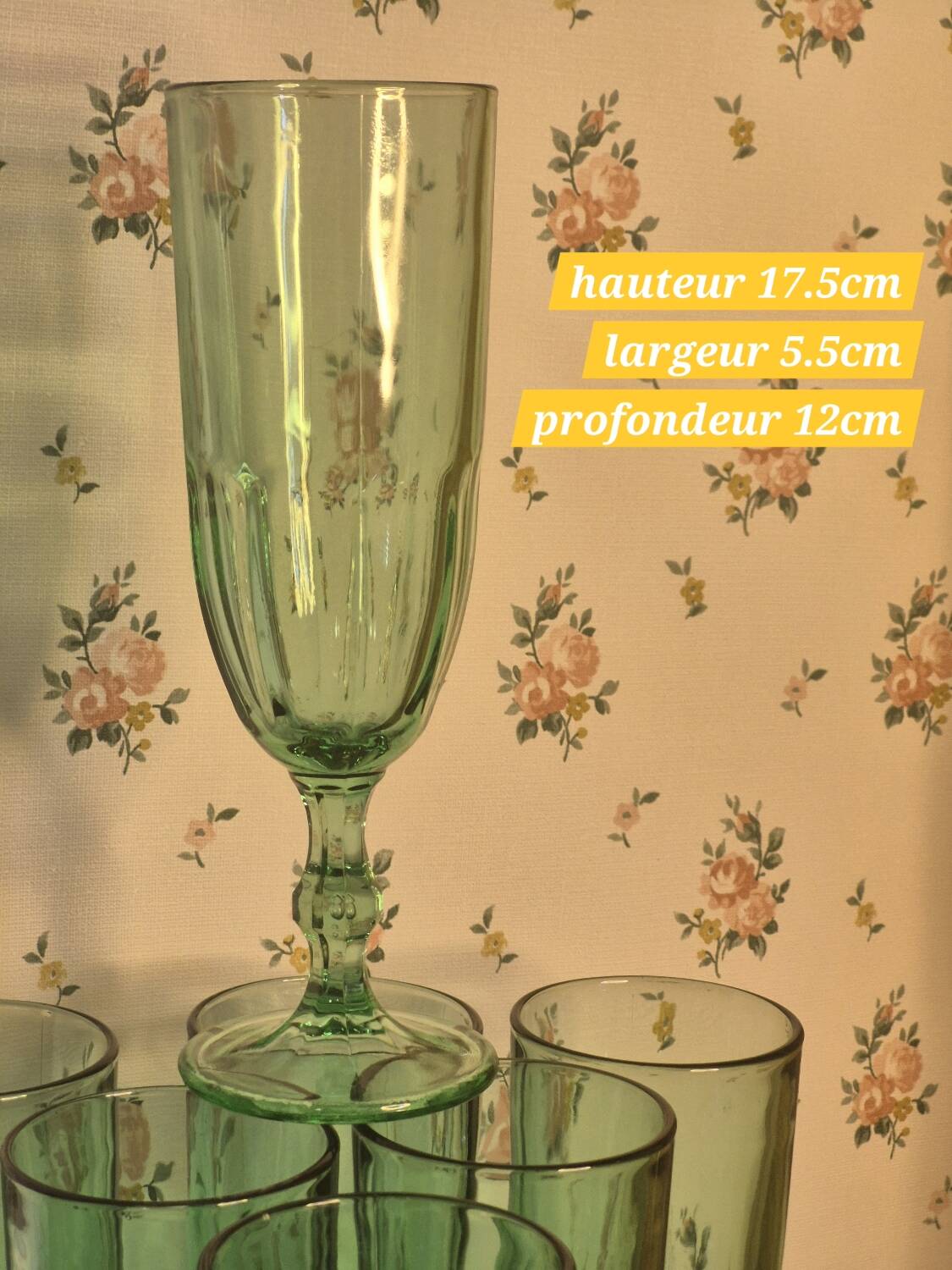 Transparent green flutes