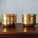 Pair of vintage brass planters with openwork gallery cache-pot.