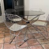 Tripod roundtable steel and glass 1970