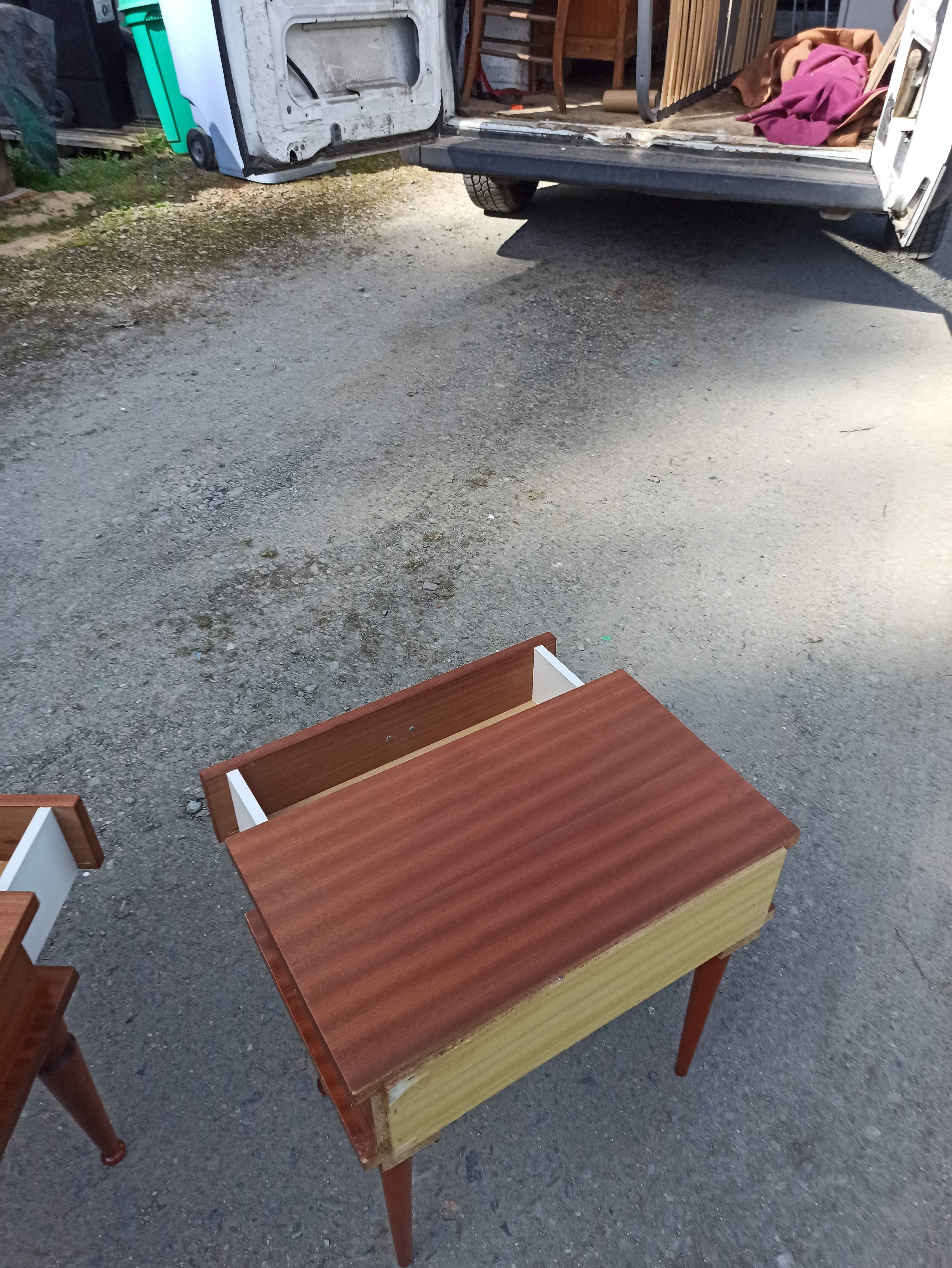 Pair of 50s Scandinavian style bedside tables