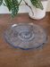 Round blue glass plate