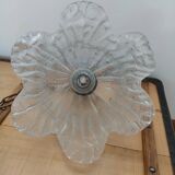 Vintage frosted blown glass pendant light