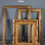 Old oval frame gilded wood with gold leaf 58.5x48.5 cm, foliage 49.8x40.8 cm SB