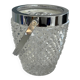 Vintage glass ice bucket – ice tray with metal handles