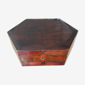 Old varnished wooden box