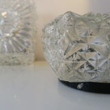 Glass ceiling lamp pair