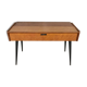 Bureau tricoteuse en teck vintage pieds compas fuseaux noir 1950 1960 style scandinave