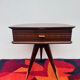 1950s half-moon tripod bedside table
