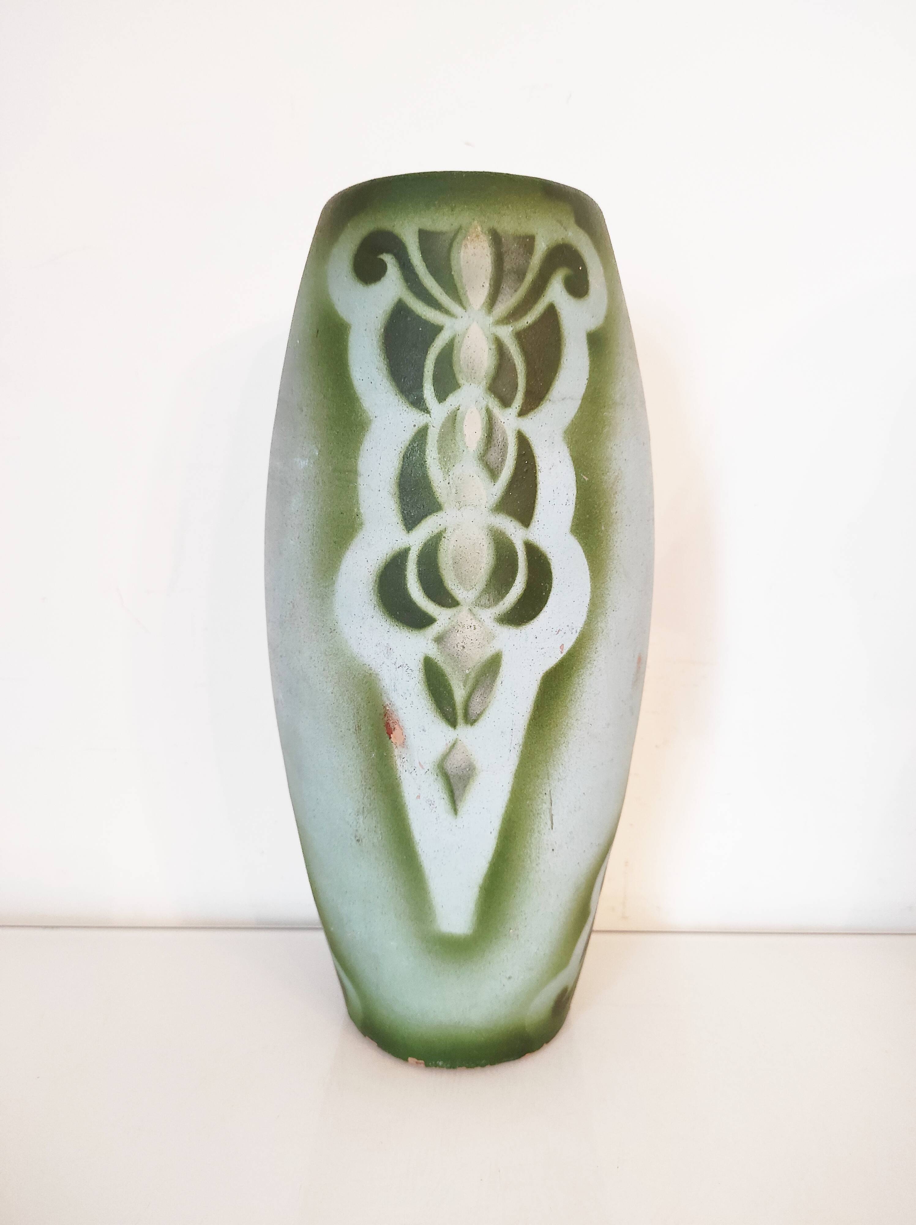 Painted Art Deco vase, 29.5 cm