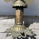 Fringed lamp and bronze base