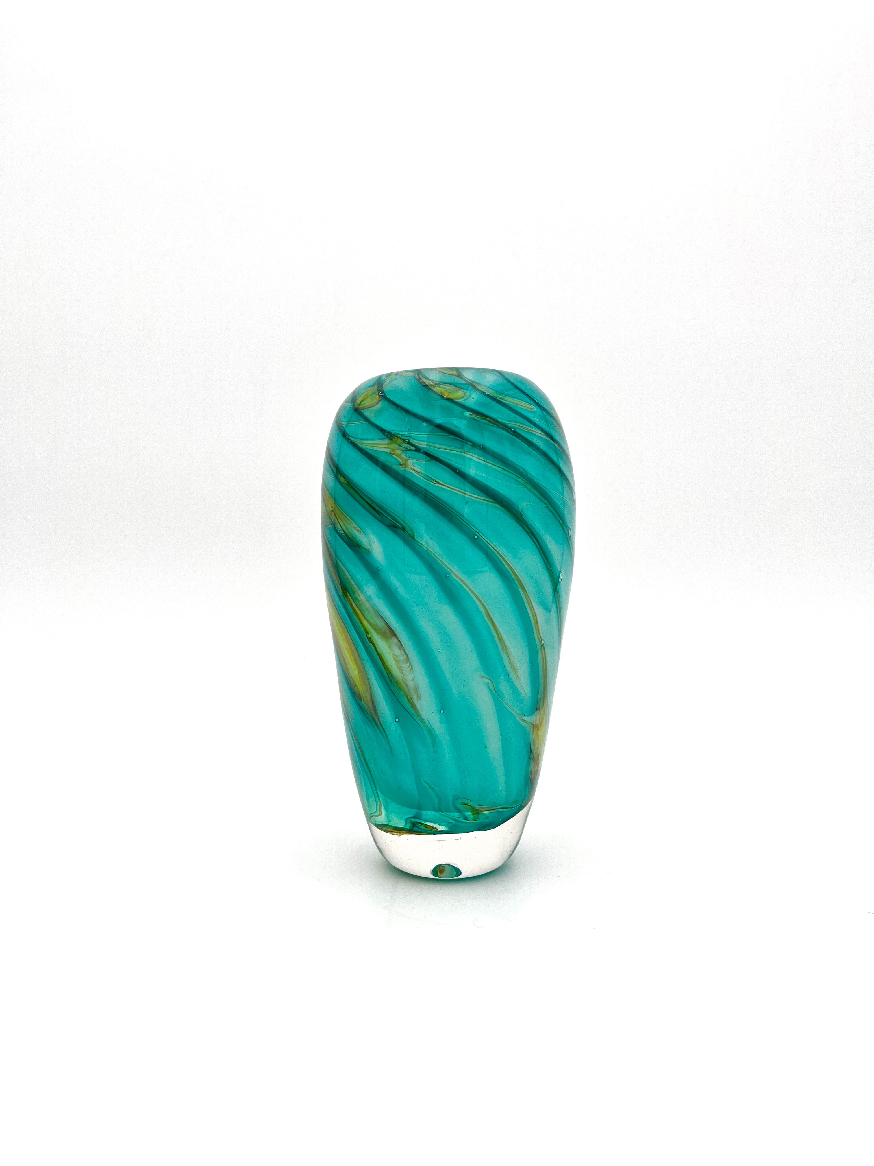 Bubble Glass Vase Signed Didier Saba Biot 2001