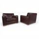 Set of 2 B&B Italia Maxalto Apta Imprimatur leather armchairs by Antonio Ci