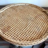 Wicker and cane tray