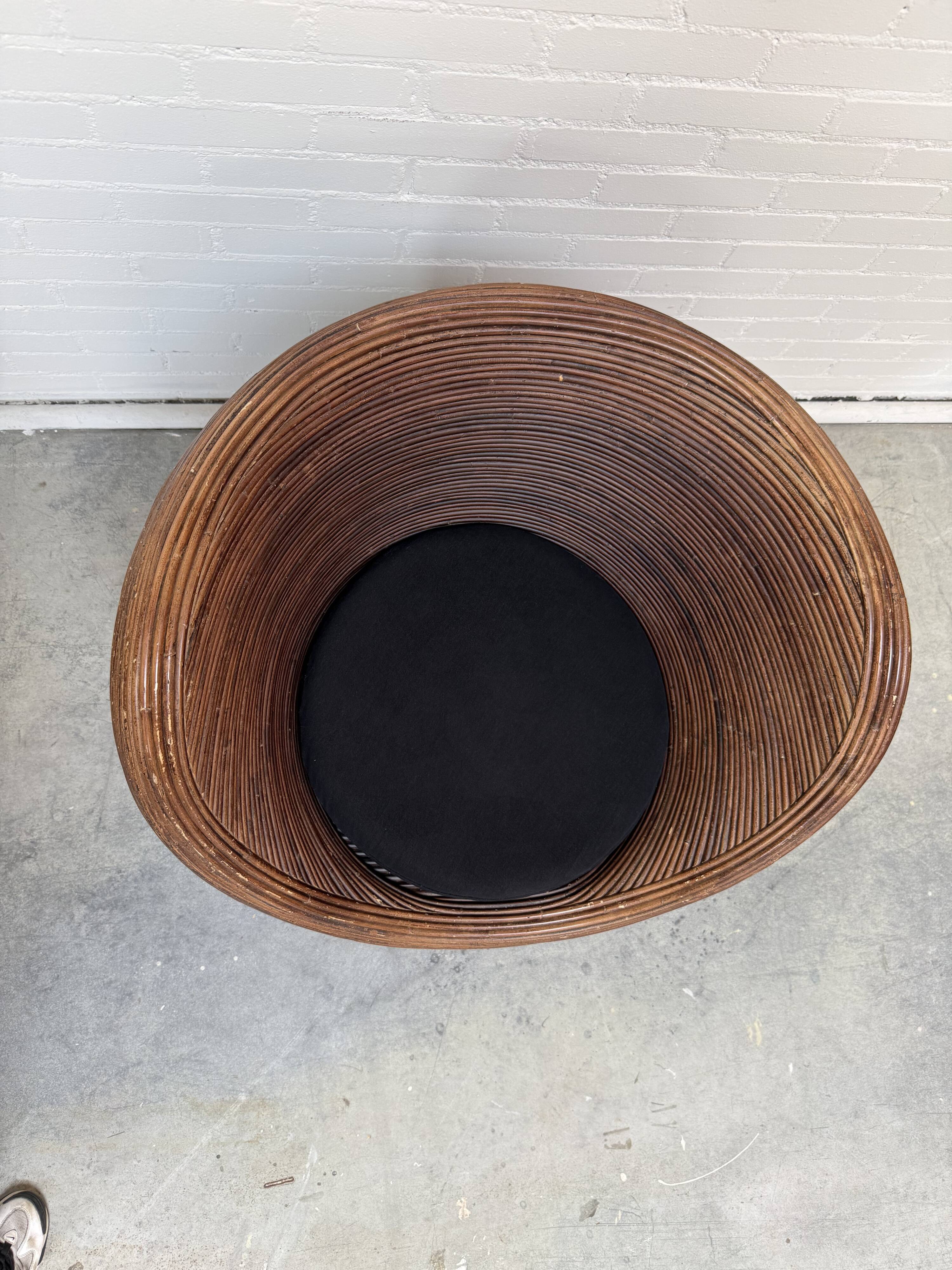 Organic Rattan Lounge Chair Attributed to Gabriella Crespi