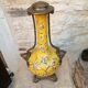 Large lamp base - 43 cm - yellow earthenware with polychrome glazes - 20th century