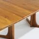 Vintage Danish oval extendable dining table solid teak 1960s