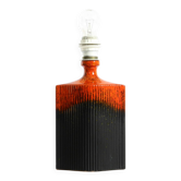 Unique 1960s ceramic table lamp in red and black by Kaiser Leuchten