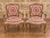 Pair of gold Louis XV style armchairs – Petit point upholstery