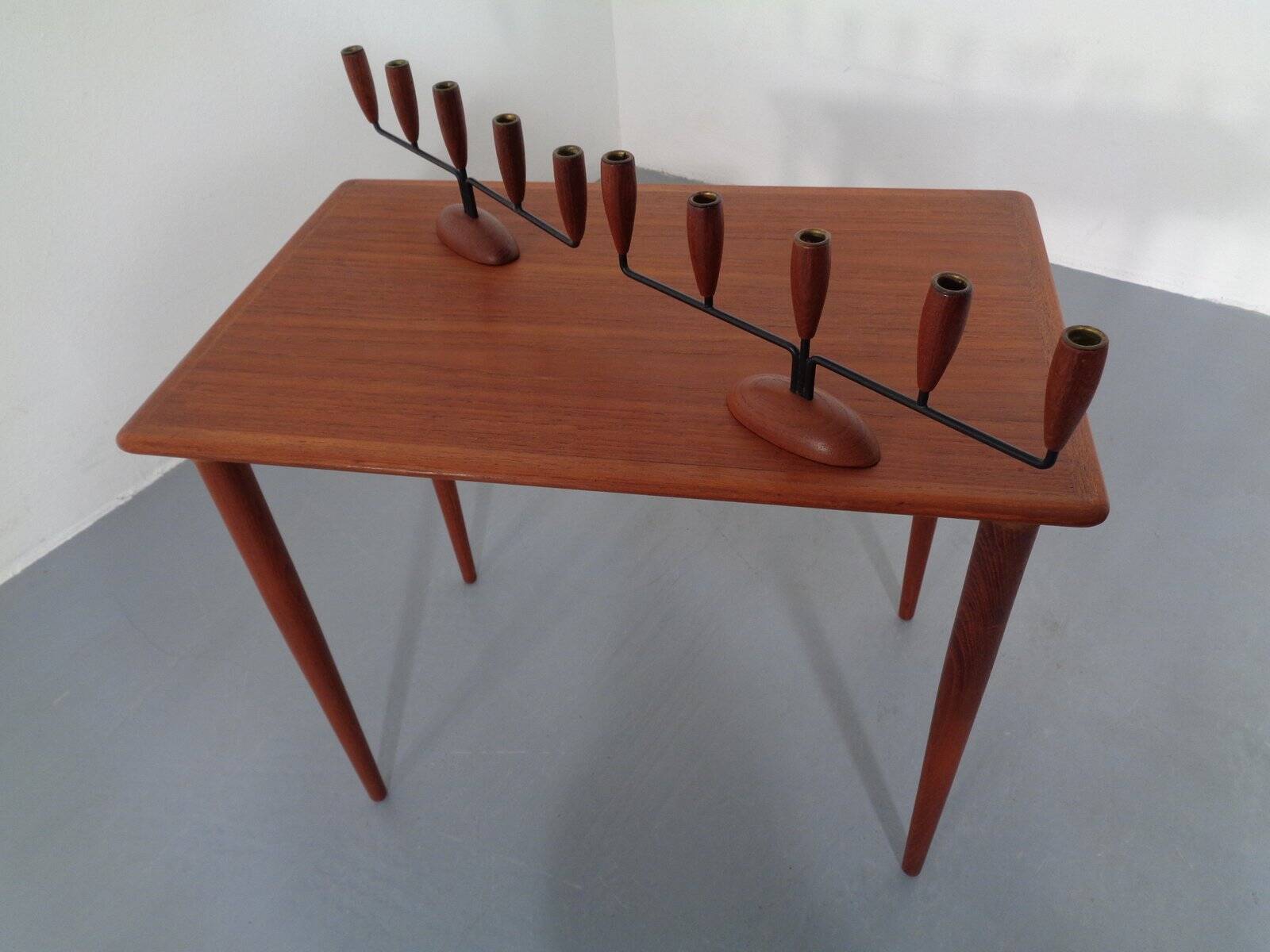 Danish Filigree Teak Candleholders, 1960s, Set of 2