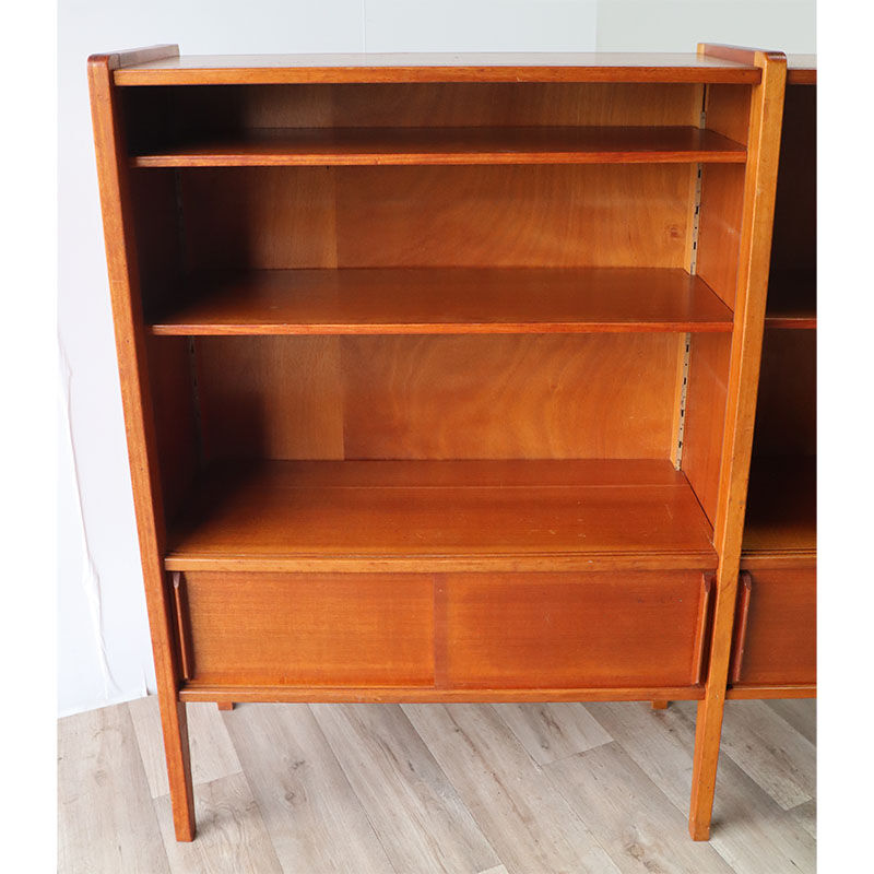 Bibliothèque avec étagères en bois 1960