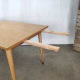 Dining table light oak foot vintage compass