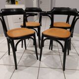 Suite of 4 chairs vintage bistrot 1960s