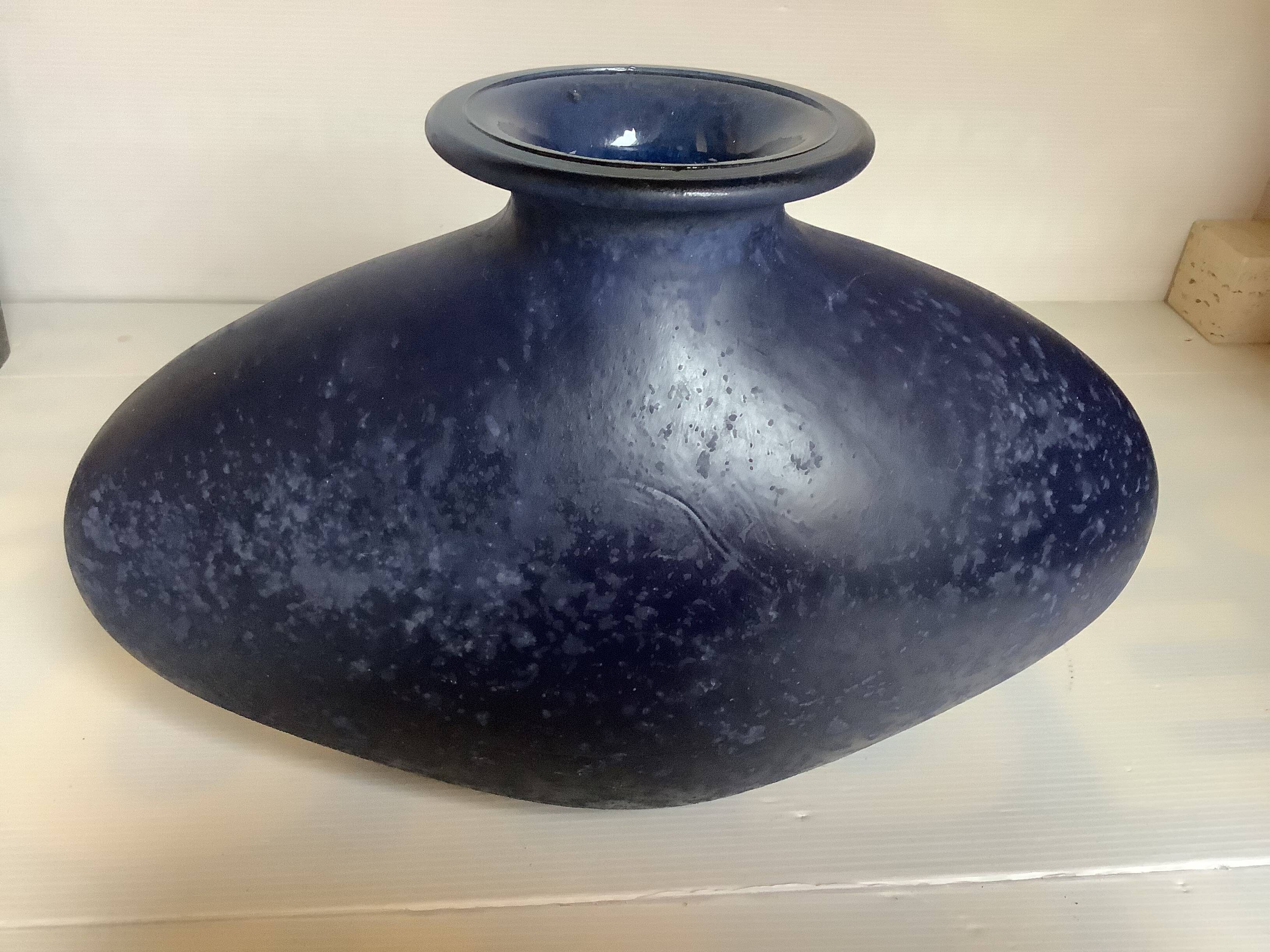 Large blue ovoid Scavo vase