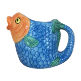 Pichet poisson zoomorphe barbotine
