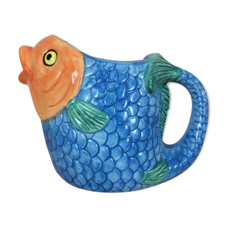 Pitcher fish zoomorphic barbotine