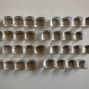 Set of 8 modernist crystal knife rests from the 1940s.