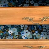 Solid raw walnut sauteuse chest of drawers