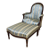 Méridienne, chaise longue style Louis XVI en noyer avec repose-pieds, XIXème s.